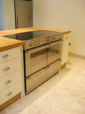 Kitchen island oven hob and drawers